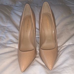 Nude Snake Textured Heels (Fashion Nova)